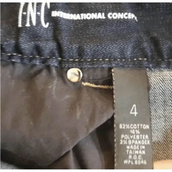 INC International Concepts Women Flare Leg Regular Fit Jeans Dark Blue Size 4 - Picture 9 of 11